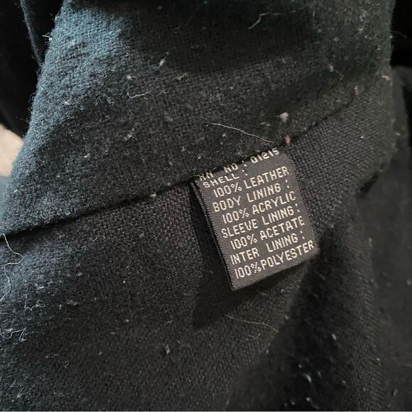 Vintage Andrew Marc Black genuine Leather Jacket Patterned Nubuck - Picture 13 of 15